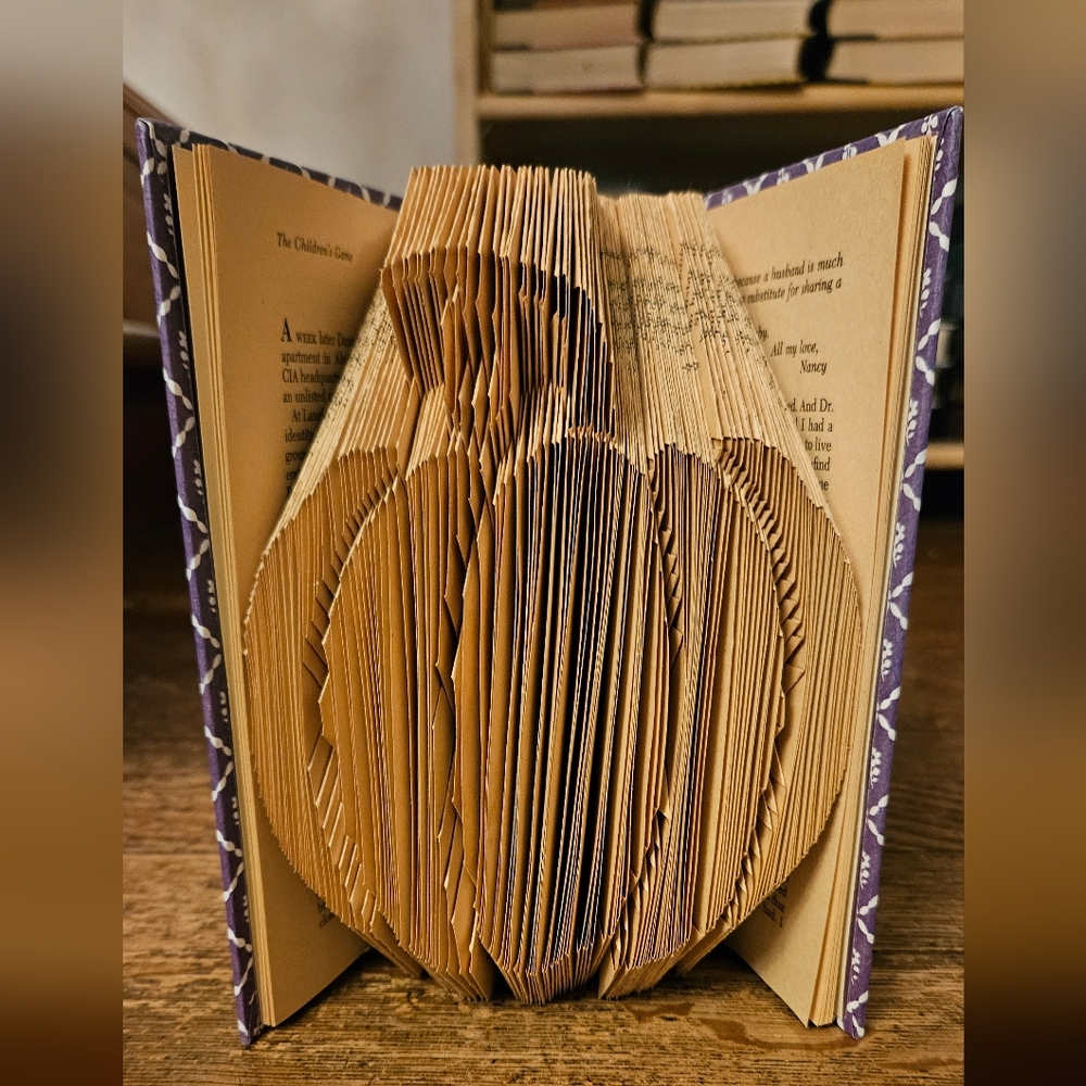 Hand Crafted Pumpkin Folded Book Art Sculpture